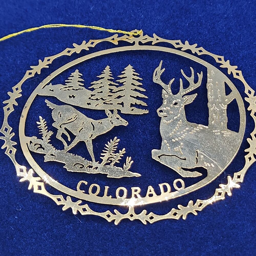 Colorado Christmas Ornament National Treasures Gold Hanging